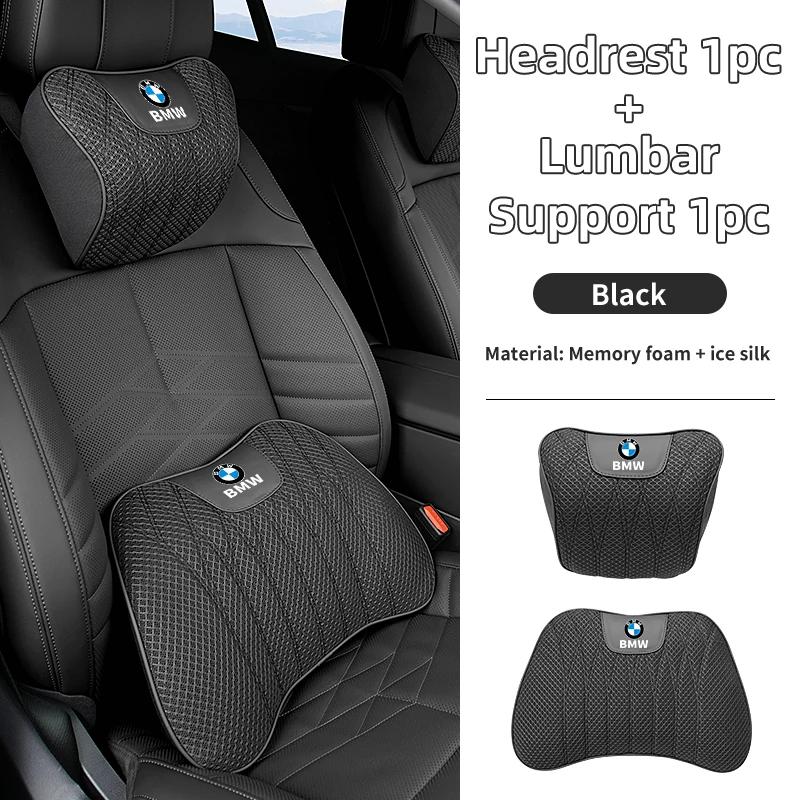 Ice Silk Car Headrest Neck Cushion Lumbar Support Pillow Seat Cushion For BMW 3 5 Series G32 G20 F10 F30 X3 G01 X5 G05 G30 G60