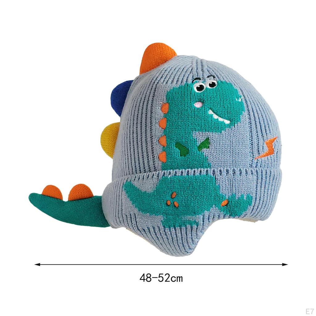 Dinosaur Ear Knitted Hat Beanie Comfortable Windproof Cold Cap Knit for Toddlers Kids