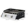 Tabletop Gas Barbecue Griddle with 2 Burners and Power 6kW, 48.5x46x21cm, Black