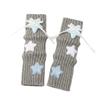Plüsch Weiche Gestrickte Armstulpen Pailletten Stern Verziert Halbfingerhandschuhe Herbst Winter