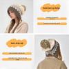 Women's Fair Isle Lace-Up Ear Protection Beanie: Thick, Warm Knitted Pompom Hat for Autumn & Winter