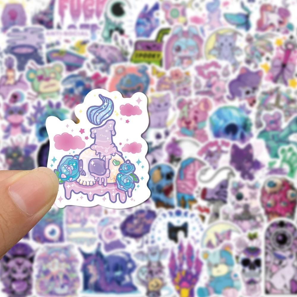 10/65PCS Halloween Stickers Cat and Skull Graffiti Stickers Water Bottle Laptop Mobile Phone Skateboard Suitcase Kids Adult Stickers