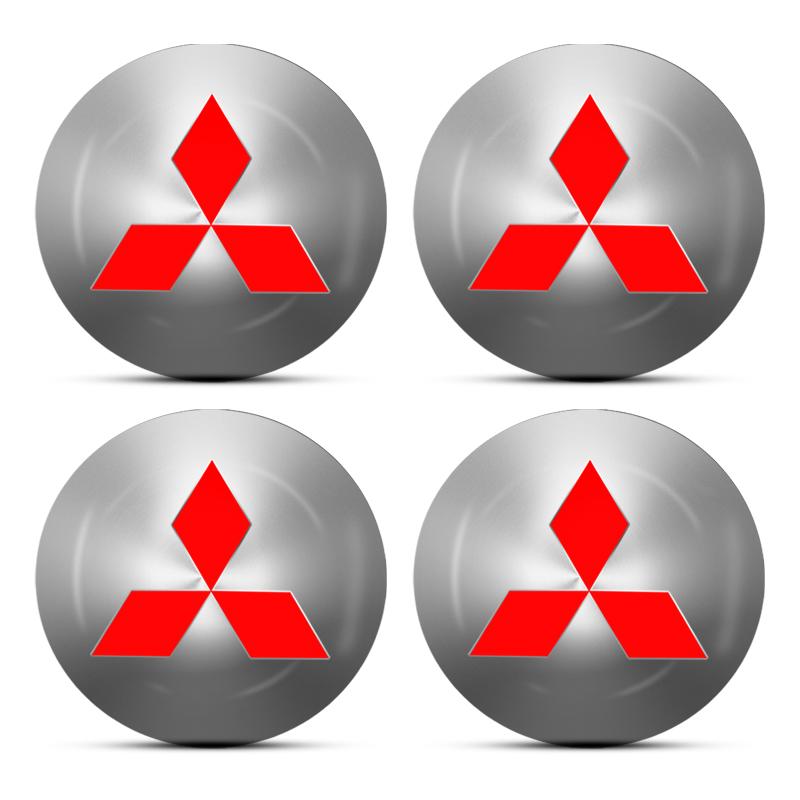

56mm Car Tyre Wheel Center Hub Cap Badge Sticker Car Accessories For Mitsubishi Pajero Outlander XL Montero Lancer Triton l200 Galant срібний