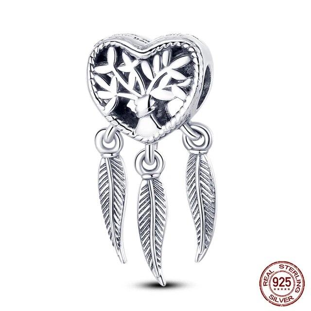 925 Sterling Silver Colorful Zircon Dreamcatcher Charms Beads Pendants FitFashion Original Bracelets DIY Jewelry Making