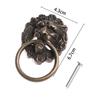 Creative Bronze Door Cabinet Lion Head Knob Ring Antique Drawer Pull Handle