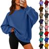 Women's Color Crewneck Sweatshirt Loose Fit Casual Pullover for Everyday Wear