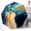 1pc "Cat Night" Auto Open/Close Leisure Umbrella, Portable Folding Umbrella for Travel, Themed Events, It Is Suitable As a Gift for Various Festivals,
