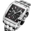 Megir Blau Edelstahl Männer Uhr Rechteck Große Zifferblatt Business Quarz männer Armbanduhren Relogio Masculino Militär Uhr Mann