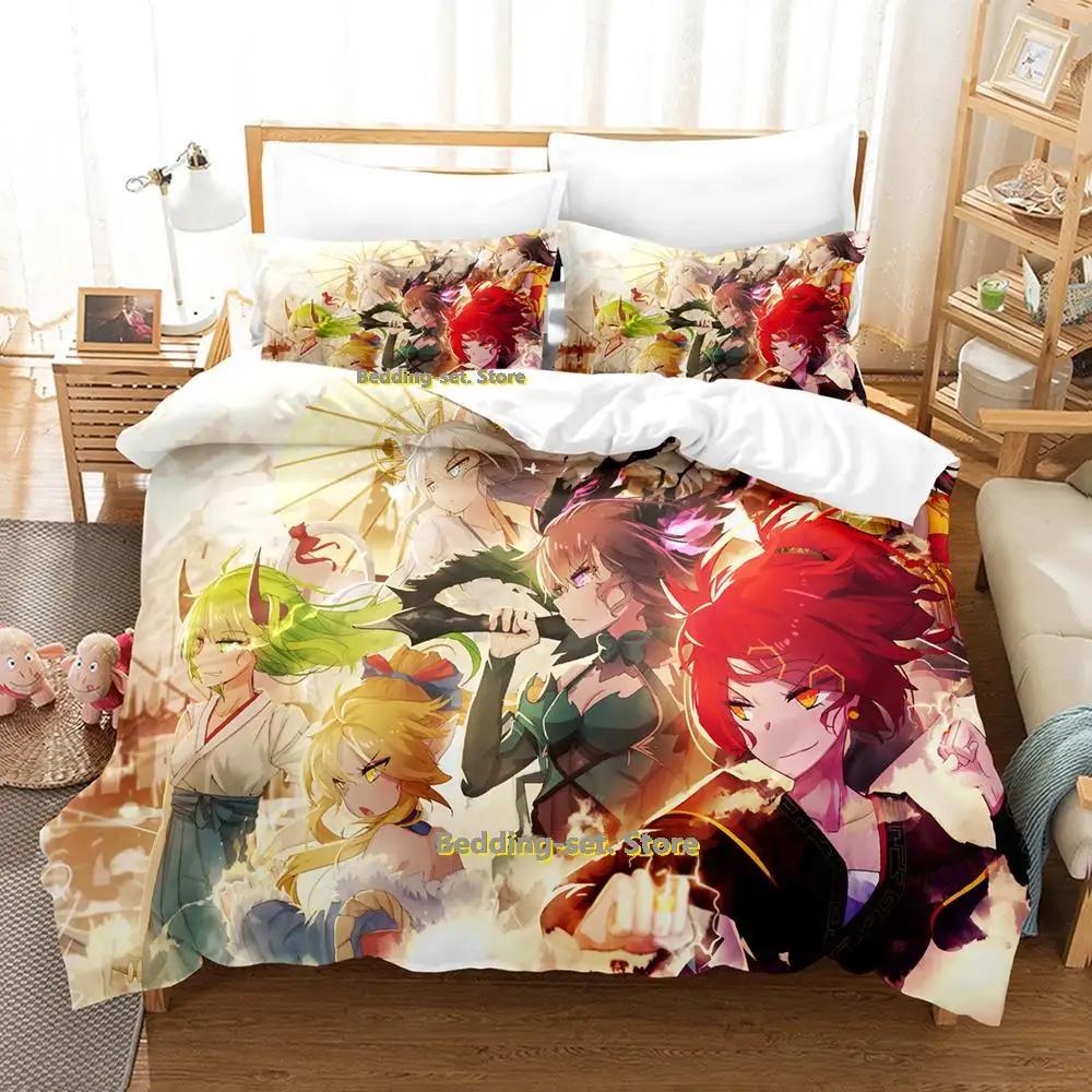 2024 Anime Adult Boys Bedding Set King Single Twin Queen Size Duvetcover Set Fantasia Bed Set Quilt Cover Pillowcase