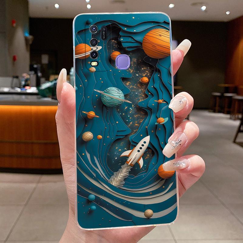 Phone Case For Vivo Y50 Y30 Y30i 1938 1935 Butterfly Protective Casing VivoY30 Y 30i Y50 Transparent Soft Silicone TPU Cover