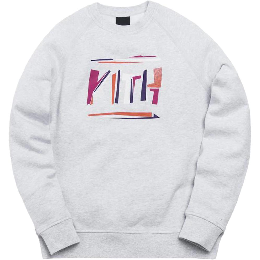 

Kith Printed Pattern Long Sleeve Sweatshirt Men sweatshirt Light-Stone South-Grey KITH-308 S