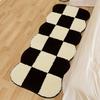 Runner Rug Black White Plaid Pattern Vintage Style Water Absorbent Stain Resistant Runner Carpet for Home Room Type1