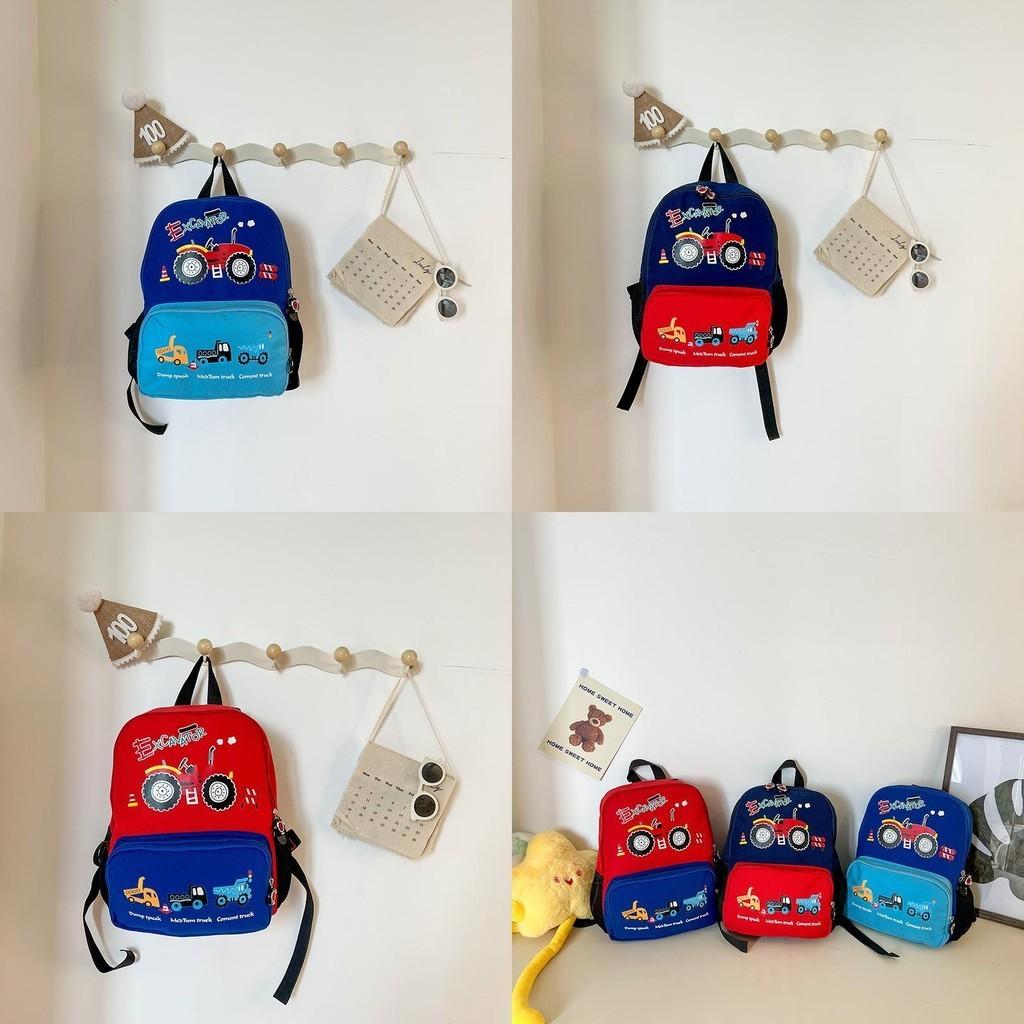 Adorable Cartoon Car Backpack For Boys And Girls Lightweight Oxford Cloth Design For Kindergarten
