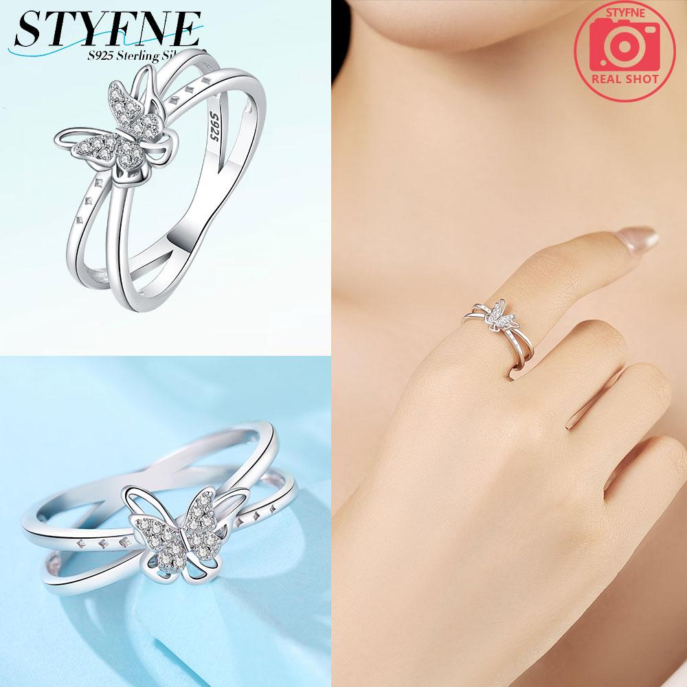 Unendliche Liebe Schmuck Schwarz & Rosa Herz Glänzende Zirkon Ringe Mode Neu 925 Silber Damenringe für Valentinstagsgeschenk