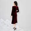 Elegantes einärmeliges Retro-Samt-Bodycon-Meerjungfrauenkleid - Herbst 2025 Kollektion