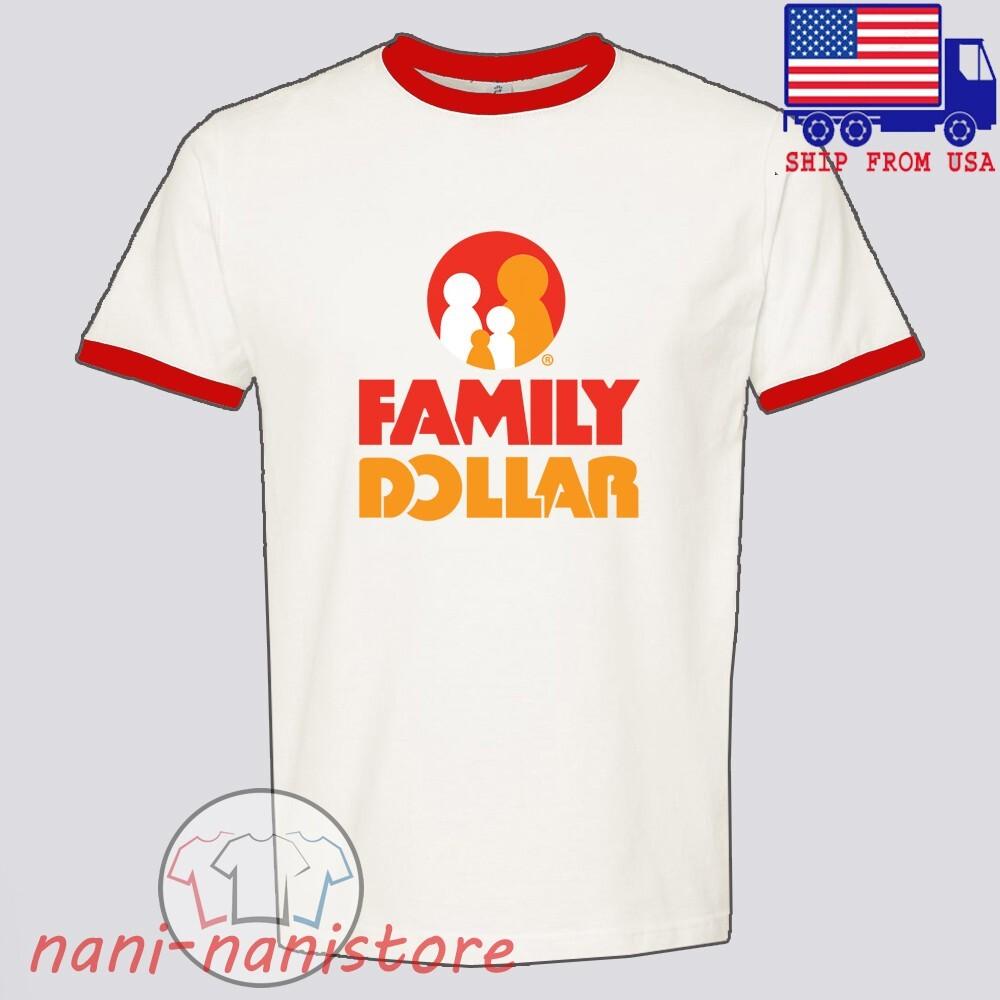 Family Dollar Store Men#039;s Ringer Red Size S3XL Unisex T-Shirt XL