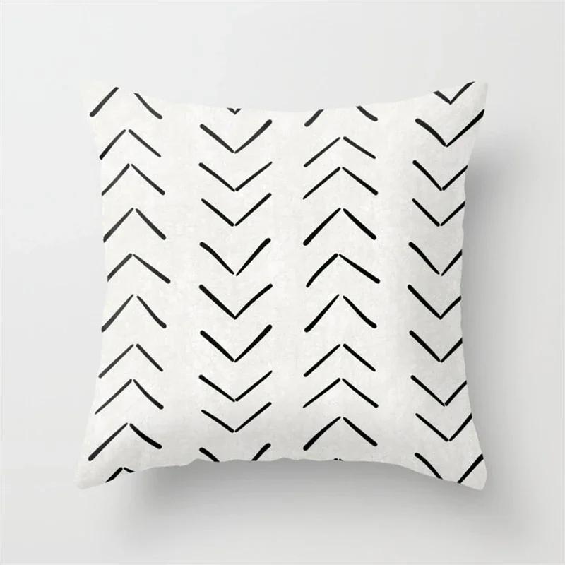 Geometric Plaids Cushion Cover Polyester Throw Pillow Cover Decorative Sofa Pillow Nordic Fashion Scottish Pillowcase 45*45Cm