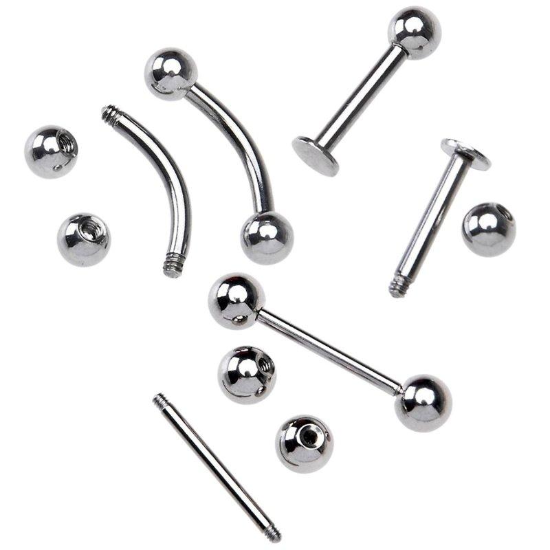 20 sztuk/partia Pro Body Piercing Zestawy Przebicie z Uchem Nos Brwi Zestawy Szczypce Piercing Zacisk Stal