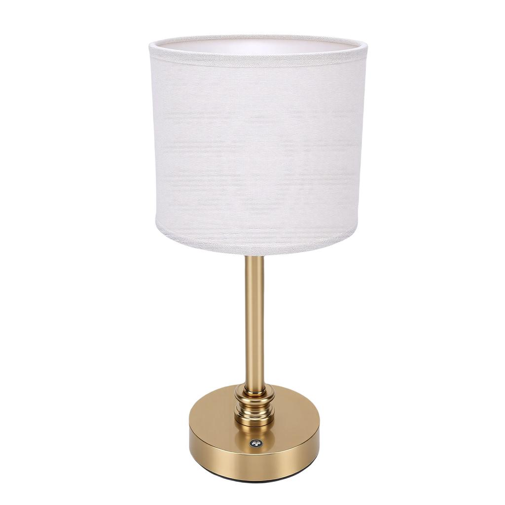 Cordless Fabric Table Lamp USB Rechargeable Bedside Table Lamp for Bedroom Touch Control Iron Aluminum Alloy