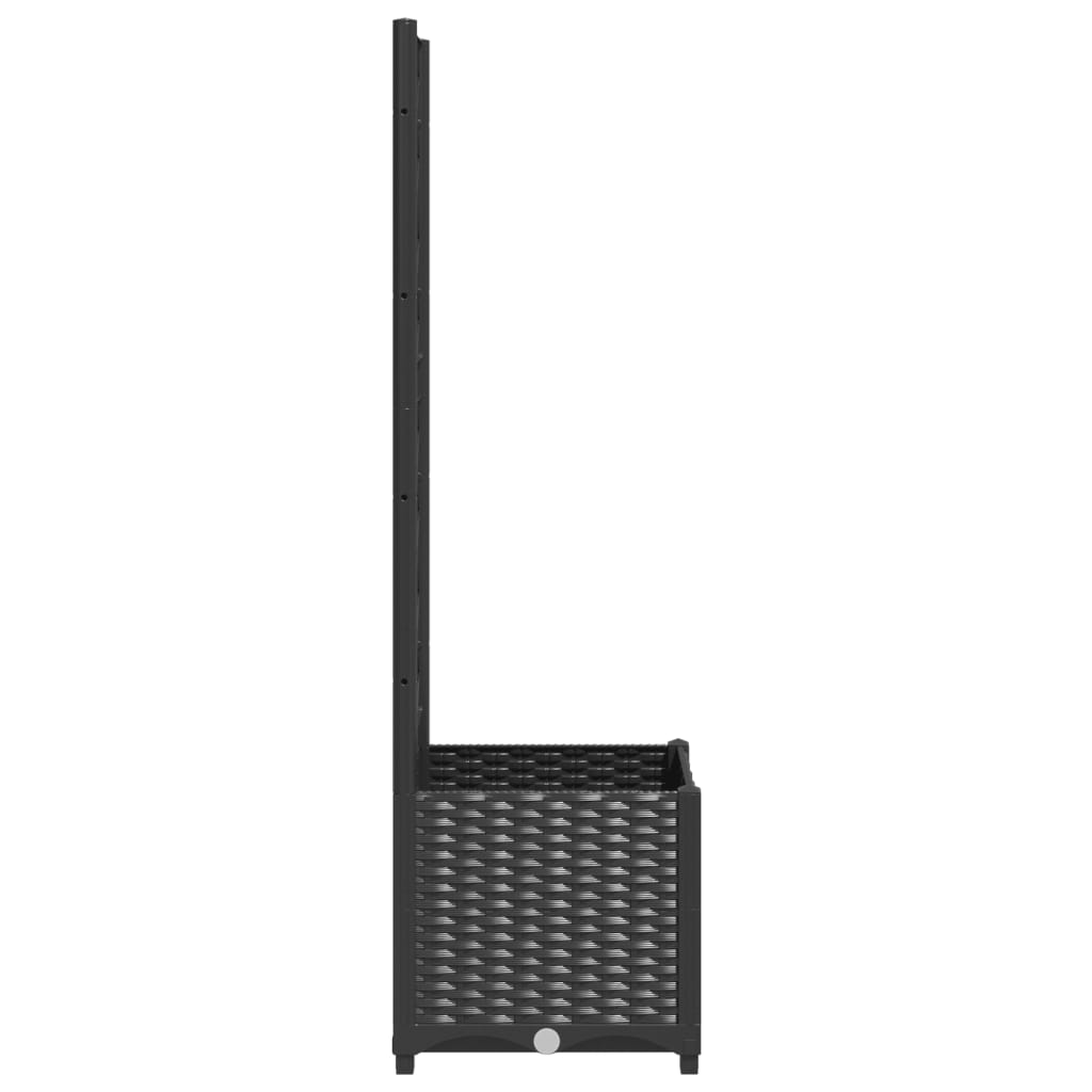 Vidaxl Garden Planter With Trellis, Black, 40X40X136 Cm, Pp