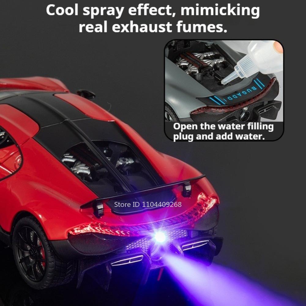 1:24 Scale Tourbillon Senna Car Model Toy Metal Diecast Doors Opened Sound Light Supercars Models Spray Cars Gifts for Children