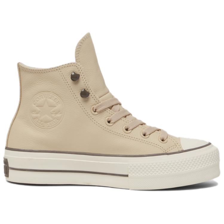 Converse Baskets Chuck Taylor All Star Lift Plateforme Cuir Weatherized Miso Glaze Truffle Egret A11158C pour Femme