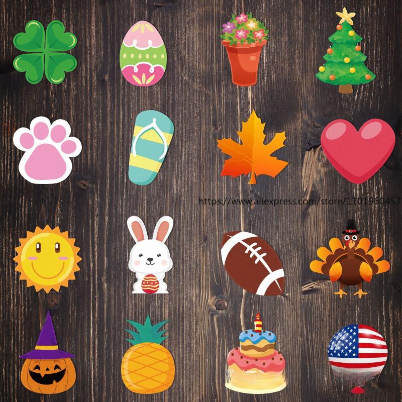 Welcome Hanging Circular Sign Wall Hanging Piece Magnetic Style Can Be Pasted Wooden Sign Door Decoration