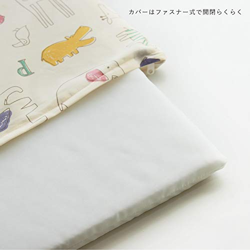 Sandesica Fully Washable 5-Piece Nap Bedding Set with Bag and Iron-On Name Tag, Fluffy (Cloud Pattern) [Made in Japan] 1319-8888-50