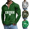 Men'S Long Sleeved T-Shirt Fashion Casual Printed Zippered T-Shirt