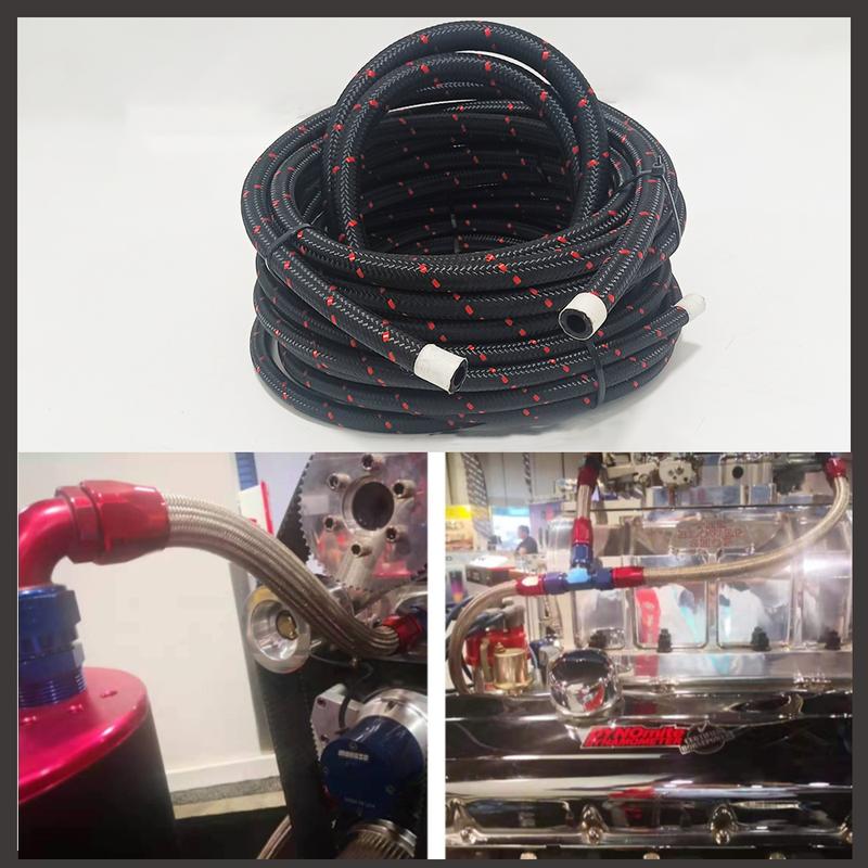 Fuel Hose Oil Gas Line 1M  AN4 AN6 AN8 AN10 AN12 AN16 AN20 Cooler Hose Line Pipe Tube Nylon Stainless Steel Braided CPE Rubber