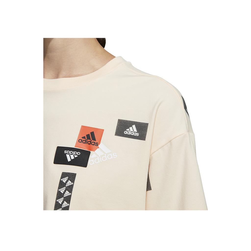 Adidas Casual Round Neck Short Sleeve T-Shirt Women Tops Off-White HM5295