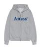 Ames-Worldwide Basic Logo Hoodie Zip Up Gray