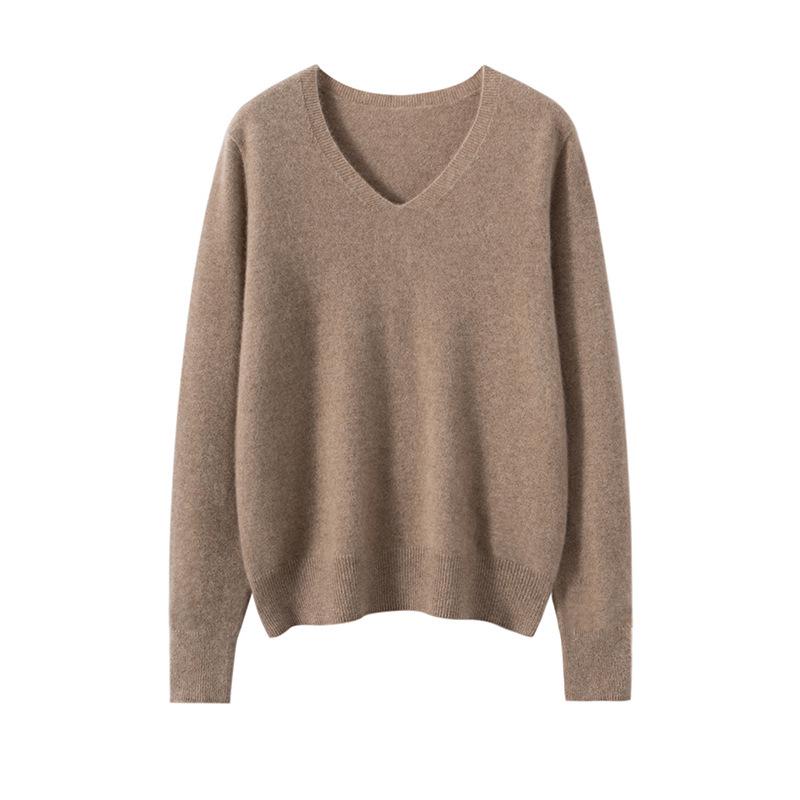 Women's Soft Lamb Cashmere Sweater: Versatile, Loose-Fit Base Layer for Autumn and Winter 