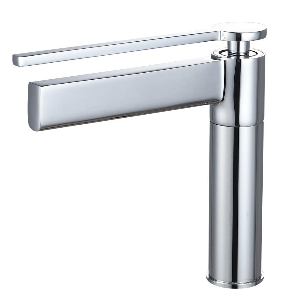 Luxury Brass Single Hole Single Handle Water Saving Plumbing Fixture Chrome Basin Mixer Tap Bathroom Sink Faucet