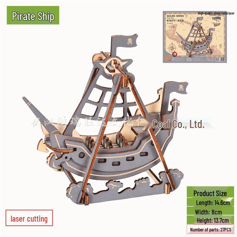 

Сделай сам 3D деревянный пазл модели пиратского корабля для детей