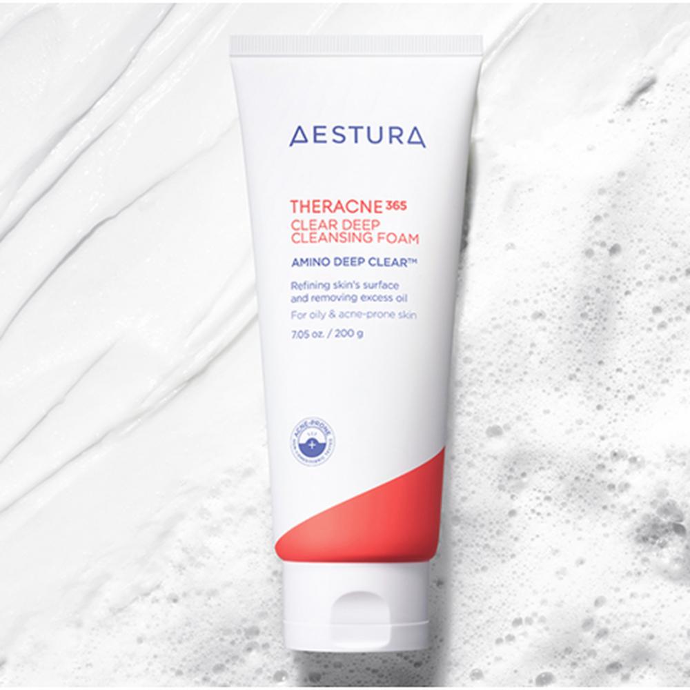 Aestura Theracne 365 Clear Pianka Głęboko Oczyszczająca 200g – Głębokie Oczyszczanie, Wsparcie w Leczeniu Trądziku, Koreańska