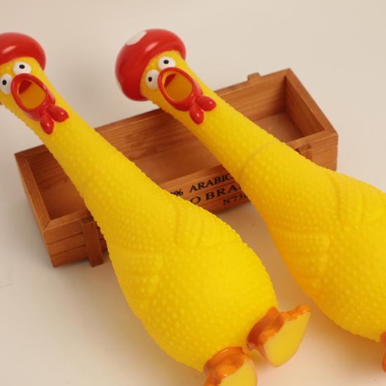 Stress Relief Screaming Chicken Toy Waterproof PVC Yellow Chick Squeaky Toy Squawking Animal Noise Maker Toy Prank Gag Gift