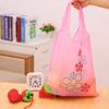 1pc Reusable Grocery Shopping Bag | Leak Proof, Square Shape, Foldable Tote With Cute Strawberry Design And Clutch Accessory