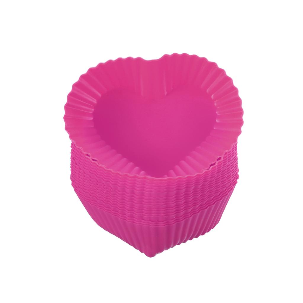 18pcs Heart Reusable Silicone Cupcake Liners Silicone Cake Mold Muffin Cupcake Baking Molds for Wedding Birthday Party