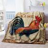Rooster Personalized Text Blanket Multi-purpose Customizable Blanket Soft & Cozy Great for Living Room Picnics Office Chair Livingroom