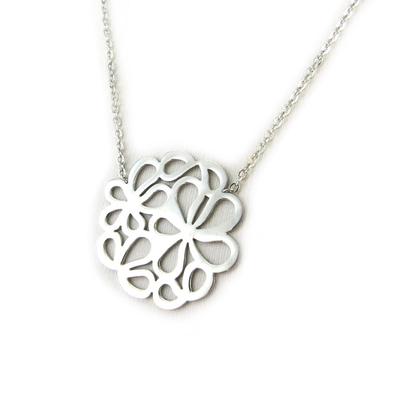 [M8838] - 'Carmen' Chrome Steel Necklace (flora)