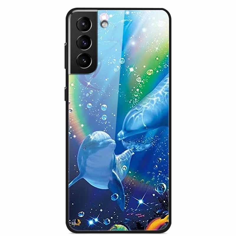 For Samsung S22 5G Cases S22Plus S22Ultra 5G Tempered Glass Hard Back Cover for Samsung Galaxy S22 Plus Case S22Ultra S22+ Cover