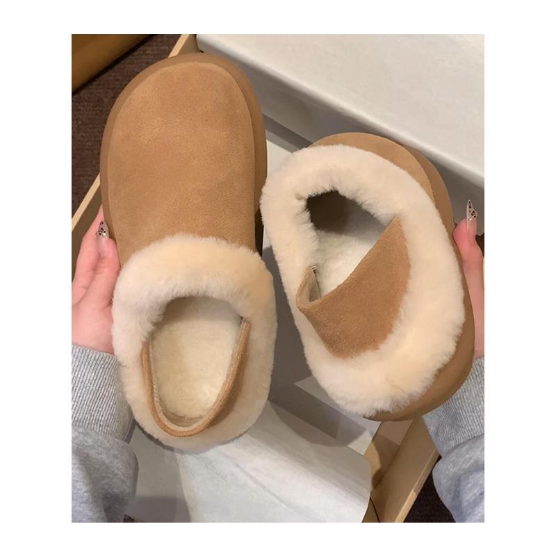 Cowhide version~ thick-soled two-wear women's winter new velvet snow boots fluffy shoes warm cotton shoes
