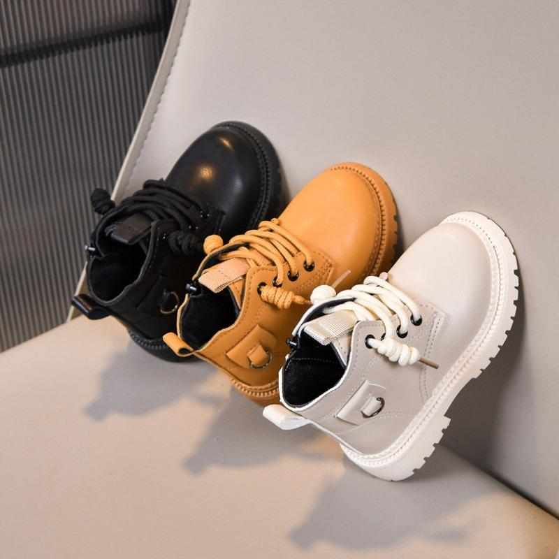 New Children's Soft-Sole Martin Boots | Stylish Yellow Boots for Boys & Girls, Side-Zipper Boots for Toddlers & Young Kids