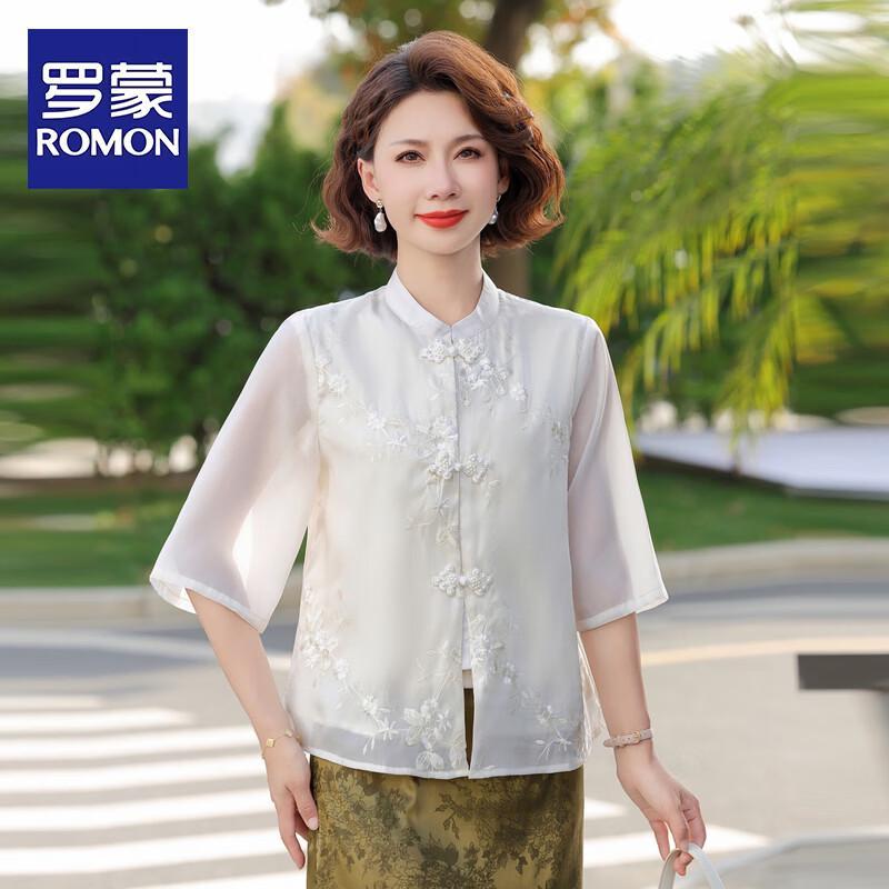 ROMON Mom s New Chinese Style Embroidered Blouse XL