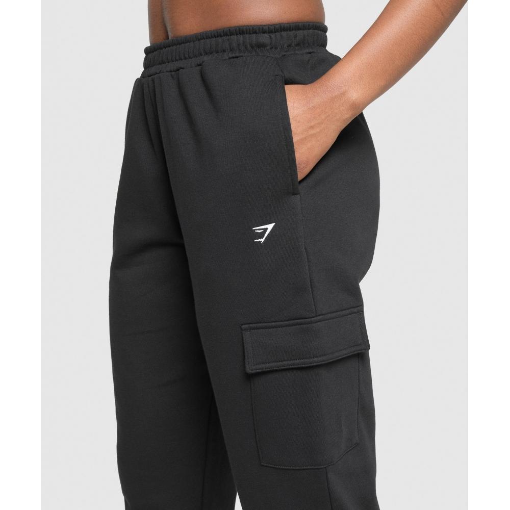 Gymshark Pantalones deportivos cargo de polar negro B2c6e Bb2j