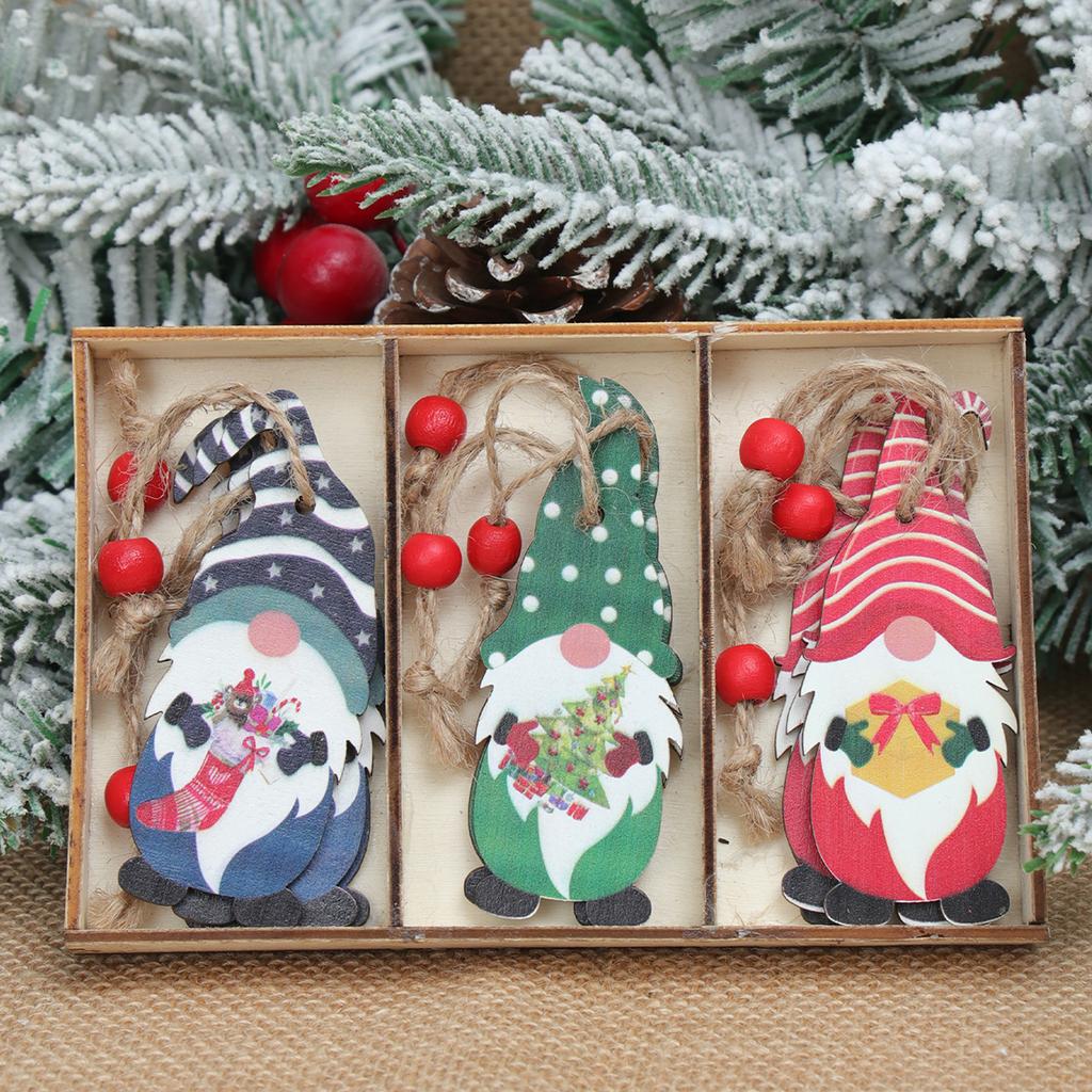 Christmas Wooden Pendant Navidad Natal Noel Tree Faceless Doll Hanging Ornament Christmas Decoration For Home 2026 New Year 2026