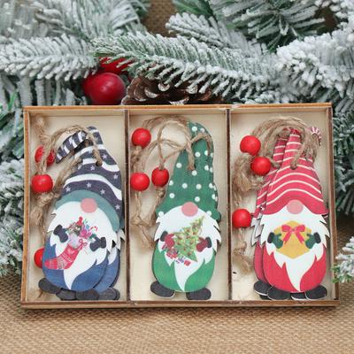 Christmas Wooden Pendant Navidad Natal Noel Tree Faceless Doll Hanging Ornament Christmas Decoration For Home 2025 New Year 2025