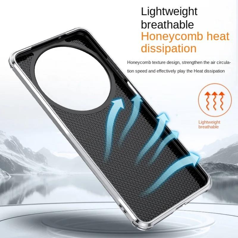 Szklany obiektyw niewidoczny uchwyt etui do Huawei Mate 70 Pro+ cztery rogi antypoślizgowa prosta skórzana osłona zderzaka do Huawei Pura 70Pro