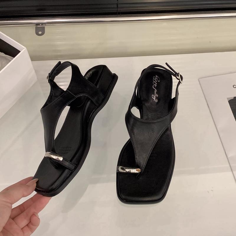 Fashion SUOJIALUN 2025 New Brand Women Sandal Fashion Low Wedge Heel Ladies Casual Slides Shoes Soft Heel Outdoor Dress Gladiator Shoes